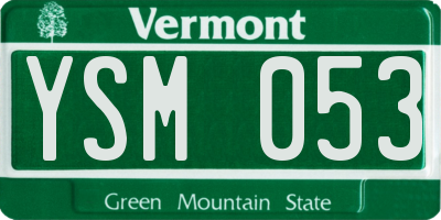 VT license plate YSM053