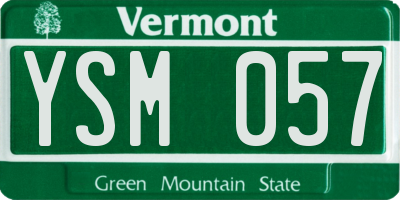VT license plate YSM057