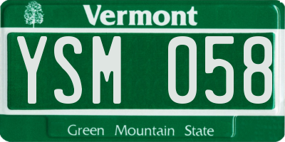 VT license plate YSM058