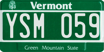 VT license plate YSM059