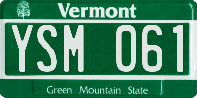 VT license plate YSM061