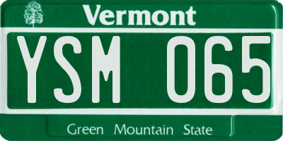 VT license plate YSM065