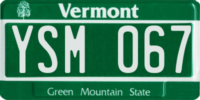 VT license plate YSM067