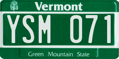 VT license plate YSM071