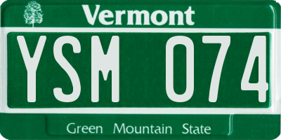 VT license plate YSM074
