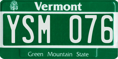 VT license plate YSM076
