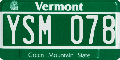 VT license plate YSM078