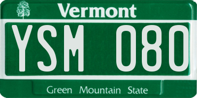 VT license plate YSM080