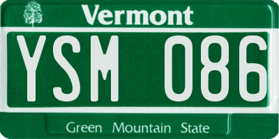 VT license plate YSM086