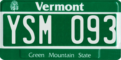 VT license plate YSM093