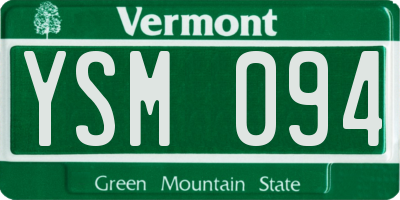 VT license plate YSM094