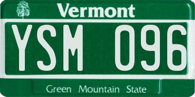 VT license plate YSM096