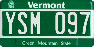 VT license plate YSM097