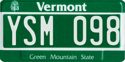 VT license plate YSM098