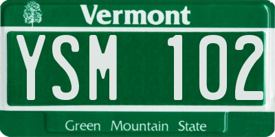 VT license plate YSM102