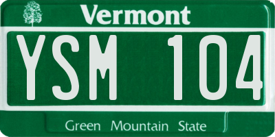 VT license plate YSM104