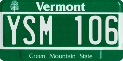 VT license plate YSM106