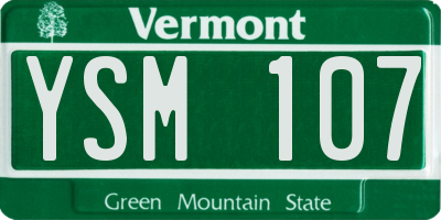 VT license plate YSM107