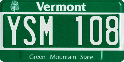 VT license plate YSM108