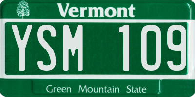 VT license plate YSM109