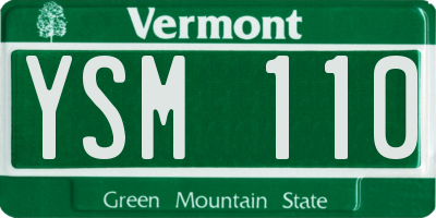 VT license plate YSM110