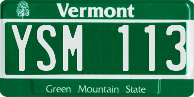 VT license plate YSM113
