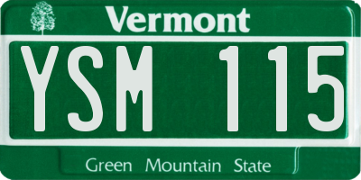 VT license plate YSM115