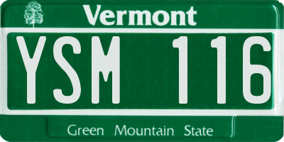 VT license plate YSM116