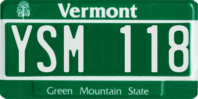 VT license plate YSM118