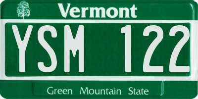 VT license plate YSM122