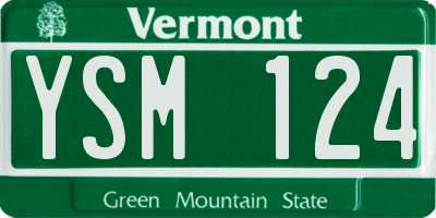 VT license plate YSM124