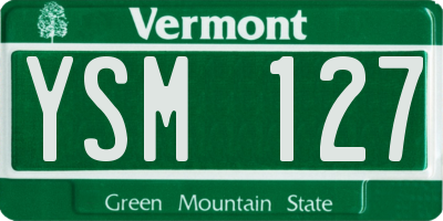 VT license plate YSM127