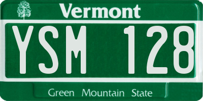 VT license plate YSM128