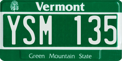 VT license plate YSM135
