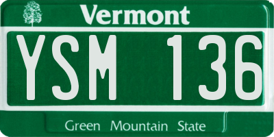 VT license plate YSM136