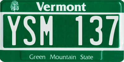 VT license plate YSM137