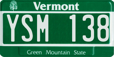 VT license plate YSM138