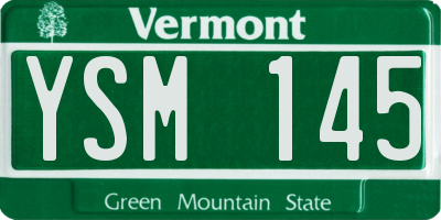 VT license plate YSM145