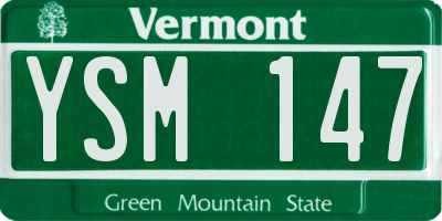 VT license plate YSM147