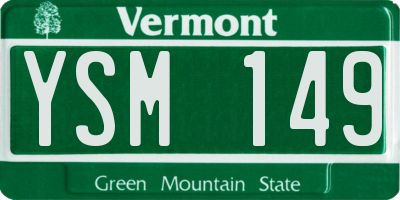VT license plate YSM149