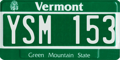VT license plate YSM153