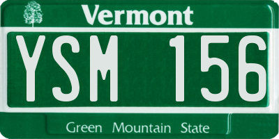VT license plate YSM156