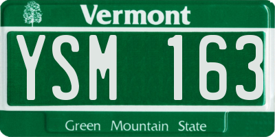 VT license plate YSM163
