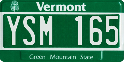 VT license plate YSM165