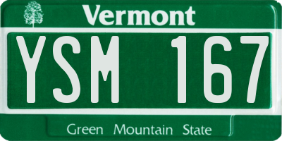 VT license plate YSM167
