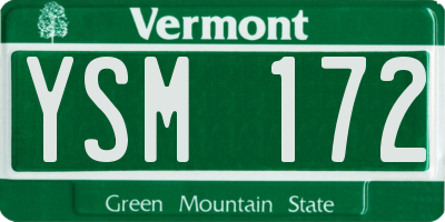 VT license plate YSM172