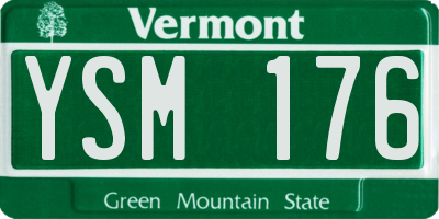 VT license plate YSM176