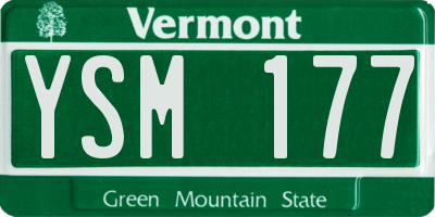 VT license plate YSM177