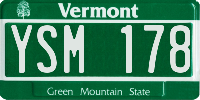 VT license plate YSM178