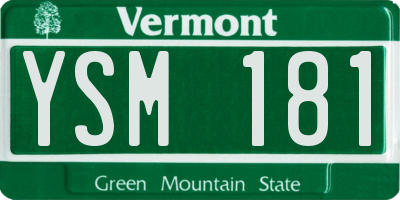 VT license plate YSM181